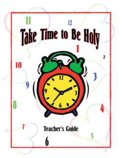 Take Time To Be Holy - Teacher's Lesson Guide